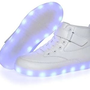 Voovix Kid's LED Light up Shoes USB Charging White Size Youth Size 36 ~NEW~